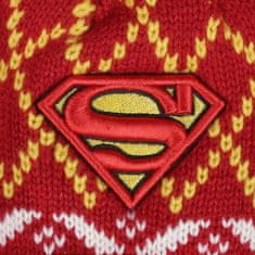 sarcia.eu SUPERMAN Otroška zimska kapa s pompom, rdeča in rumena