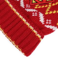 sarcia.eu SUPERMAN Otroška zimska kapa s pompom, rdeča in rumena