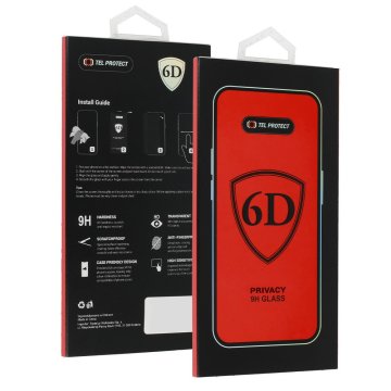 MG Full Glue 6D Privacy zaščitno steklo za iPhone 18 Pro, črno