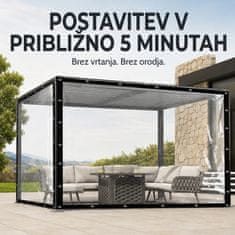 HOME & MARKER® Zaščitno pokrivalo za teraso, odporno na veter in dež | COVERKA 2x3m