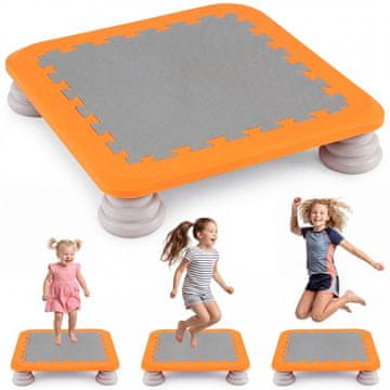 Northix Otroški mini trampolin z nedrsečimi podlogami, oranžen, 25,5 palcev