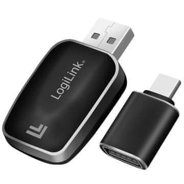 LogiLink Brezžični adapter LogiLink za CarPlay in Android Auto, Bluetooth 5.0, črne barve