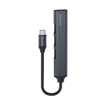 SAVIO AK-71 USB-C USB vozlišče - 3 x USB-A 2.0, 1 x USB-A 3.1 Gen 1