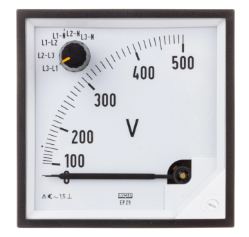 Voltmeter s stikalom N E615 500V delovni položaj C3 K=90 stopinj brez KJ certifikata EP29NE6150000