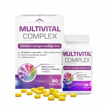 MULTIVITAL COMPLEX 60 tablet | 18 vitaminov in mineralov + lutein | Vitaminski kompleks za odrasle