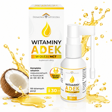 ADEK Vitamini v MCT olju 30 ml | Vitamini A, D3, E, K2 | Tekoča formula za otroke in odrasle