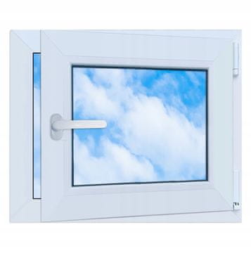 PVC okno belo 60x50 DESNO, novo 600x500 mm vrtljivo-nagibno dvoslojno zasteklitev RU