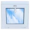 PVC okno belo 55x55 nagibno 550x550 zgornji odpiralni dvojno zasteklitev novo