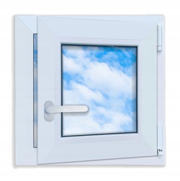 PVC okno belo 50x50 cm DESNO novo 500x500 mm vrtljivo-nagibno dvojno zasteklitev