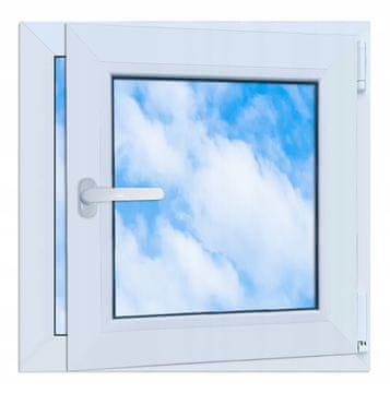 PVC okno 600x600 mm DESNO BELO vrtljivo-nagibno RU dvojno zasteklitev