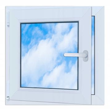 PVC okno belo 60x60 LEVO novo 600x600 mm vrtljivo-nagibno RU dvojno zasteklitev