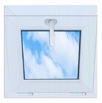 Belo PVC okno, nagibno, 50x50, novo, 500x500, dvojna zasteklitev, nagibno, zgornje