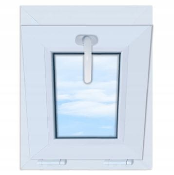 Belo PVC okno, nagibno, 40x50 cm, 400x500 mm, dvojna zasteklitev, nagibno,