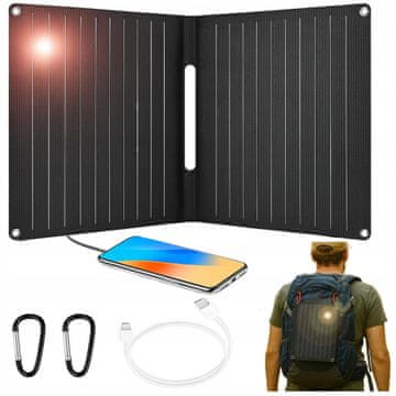POLNILNIK ZA TELEFON 15W SOLARNI PANEL POTOVALNI ZLOŽLJIV USB C