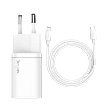 BASEUS Super Si 1C hitri stenski polnilnik 20W USB C kabel za iPhone Lightning TZCCSUP-B02