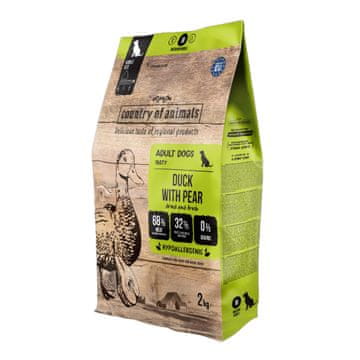 Country of Animals suha hrana za pse z raco in hruško 2 kg