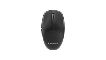 Gembird MUSW2-6B-01 brezžična miška Dual-mode (Bluetooth + 2.4G, 6 tipk, USB-A in USB-C sprejemnik, črna)
