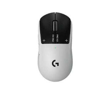 shumee LOGI G PRO X2 Superstrike gaming brezžična miška (HERO senzor, LIGHTSPEED, belo-črna) 910-007777