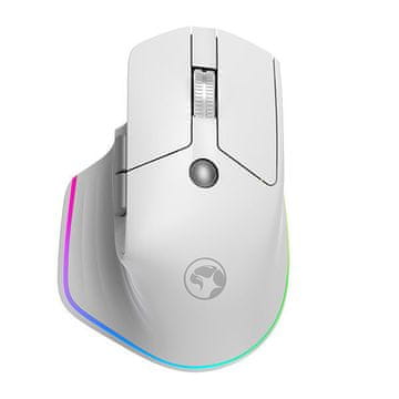 Marvo Scorpion G803 WH brezžična gaming ergonomska miška (4000 DPI, polnilna baterija, za desničarje, bela)