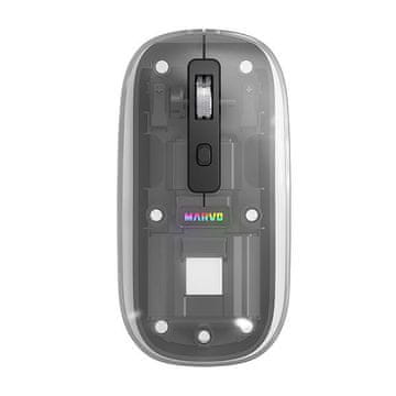 Marvo Prism B10 (M810W) dual-mode brezžična miška (800-1600 DPI, 7-barvna osvetlitev, 68 g, črna)