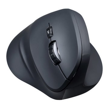 Powerton ERGO SHARK vertikalna ergonomska brezžična optična miška (2.4 GHz, 1600 DPI, črna)