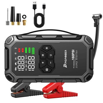 KJB Zagonska naprava 6000 A s kompresorjem 160 PSI, LCD in USB PD-JA66