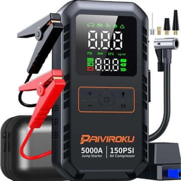 KJB Zagonska naprava 4 v 1 za 12-V vozila s kompresorjem 150 PSI Zagonska naprava 4 v 1 za 12-V vozila s kompresorjem 150 PSI / 16000 mAh