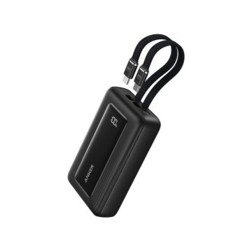 Anker Zolo Powerbank 10000 mAh, 35W z vgrajenima USB-C kabloma, črn