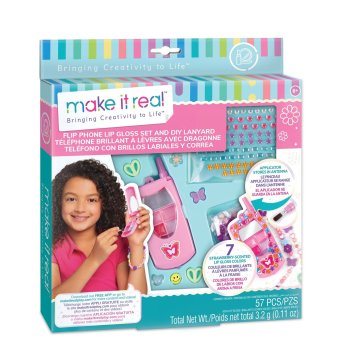 Northix Set sijaja za ustnice Make It Real Flip Phone in DIY vrvica