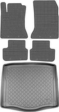 Mercedes CLA I C117 Coupe od 03.2013-03.2019 KOMPLET - gumijaste avtotepi + zaščitna preproga za prtljažnik
