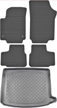 Škoda Citigo Hatchback od 10/2011-2019 KOMPLET - gumijaste avtotesnine + zaščitna preproga za prtljažnik