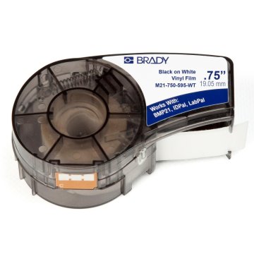 BRADY jev črno-bel vinilni trak za M21-750-595-WT