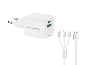 Conceptronic Univerzalni hitri polnilnik ALTHEA16W bele barve