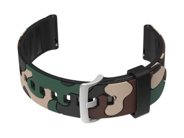 Pacific Gumijast pašček za uro U13 - črn/bež-kamuflaža - 22 mm