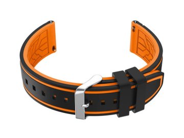 Pacific Gumijast pašček za uro U14 - črno/oranžen - 20 mm