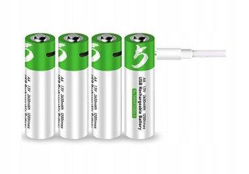 POLNILNE BATERIJE 4 AA POLNILNE BATERIJE, KI SE POLNIJO S KABLOM USB-C