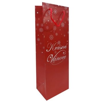Božična vrečka za steklenico, Vesel božič, 12 x 35 x 9