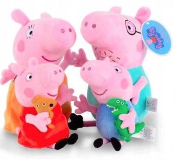 PEPPA PIG PEPA CELOTNA DRUŽINA PLIŠASTE ŽIVALI MASKOTA ZA OTROKE