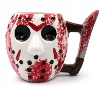 KERAMIČNA SKODELICA 3D GROZLJIVA MASKA JASON PETEK 13. DARILO