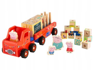 Peppa Pig LESENI TOVORNJAK S PRIKOLICO DARILO PEPPA PIPPA ZA OTROKE