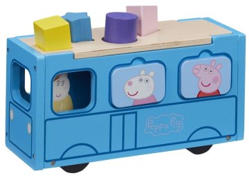 TM Toys Leseni avtobus CHARACTER Sorter Peppa Pig s figuro in kockami