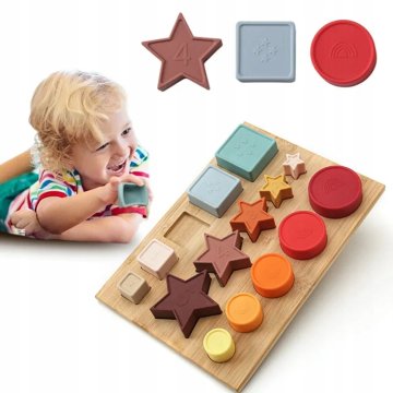 Montessori razvrščevalnik oblik za otroke, senzorična razvojna igrača
