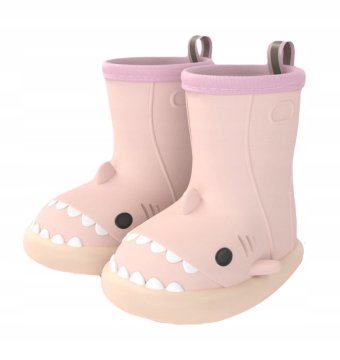 OTROŠKI GUMIJASTI ŠKORNJI SHARK, vložek 15 cm, ROZA 25-26