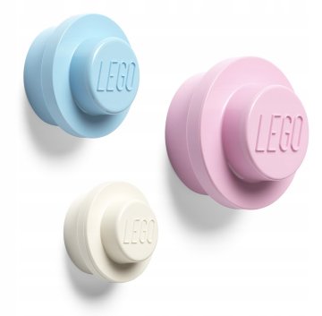 LEGO Komplet 3 obešalnikov 40161736 Bela Svetlo modra Roza Pastelni obešalniki