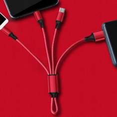 3-v-1 POLNILNI KABEL USB MICRO TYPE-C Lightning OBESEK ZA KLJUČE