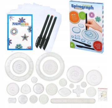 KOMPLET ZA RISANJE SPIROGRAFOV, VZORCI, IZOBRAŽEVALNA IGRAČA ZA OTROKE