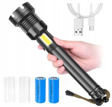 ZMOGLJIVA TAKTIČNA SVEČILKA XHP160 COB LED Z ISKANJEM IN 10000 LUMENI