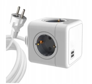 RAZDELILNIK S 4 VTIČNICAMI + 2x USB KABEL