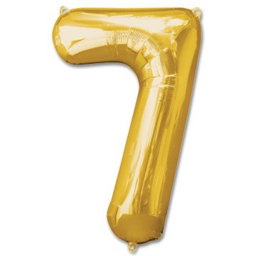 ZLATI FOLIJASTI BALON S ŠTEVILKAMI ZA ROJSTNI DAN VELIKI 100 CM ŠTEVILKA 7