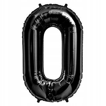 VELIK 100 CM ČRNI HELIJ FOLIJA BALON ŠTEVILKA 0